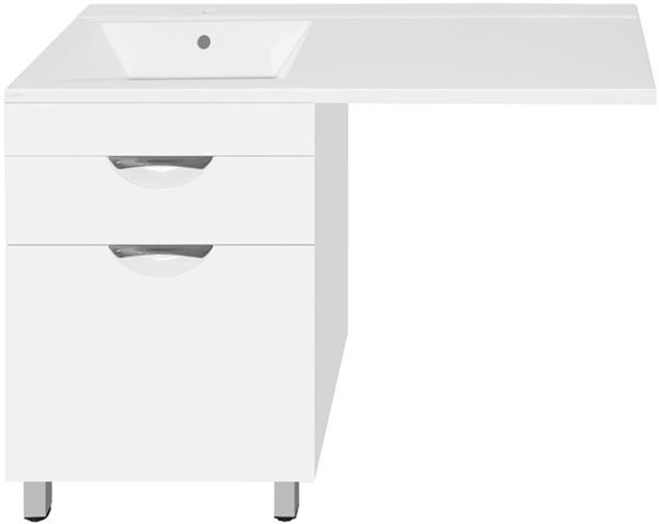 Тумба под раковину Style Line Жасмин 60 (ЛС-00000645) (белая), с бельевой корзиной