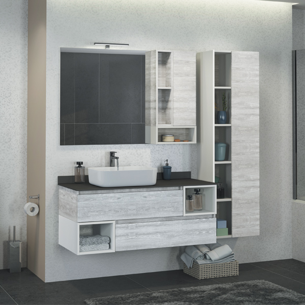 Тумба "Прага-120" дуб белый под рак. COMFORTY