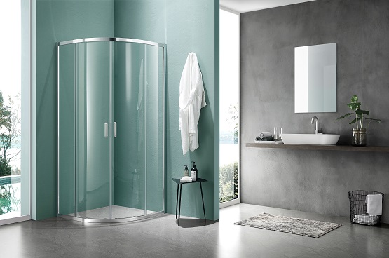 Душевой уголок Aquatek 1/4 круга,900x900x2000, профиль хром, стекло прозрачное, AQ ARI RO 09020CH