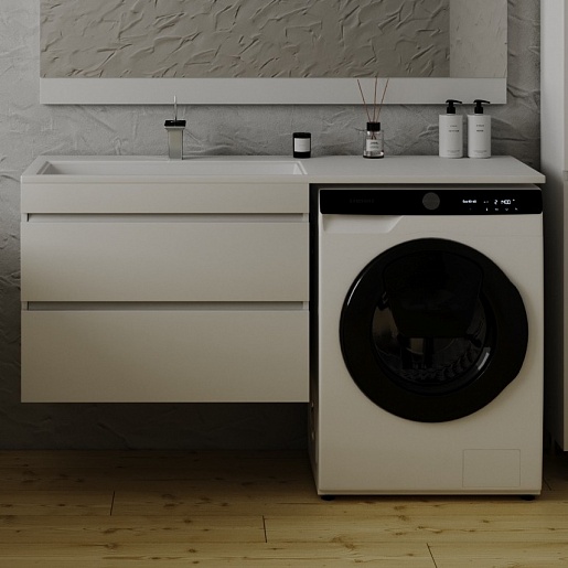 Тумба подвесная Style Line "Даллас 140", белая, PLUS (без раковины)