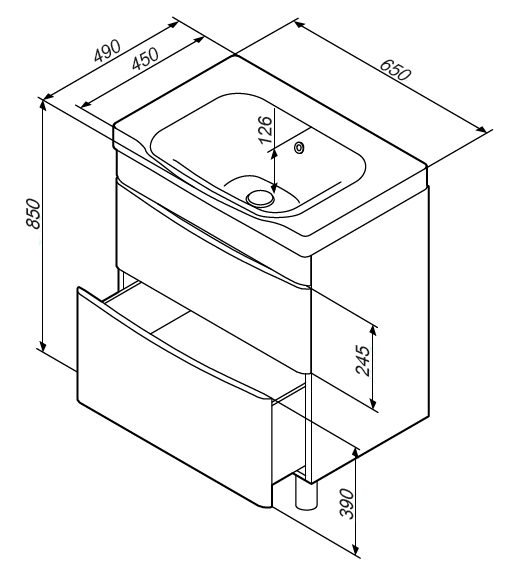 Тумба без раковины напольная AM.PM Like, M80FSX0652WG