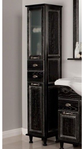 Шкаф Акватон Жерона 1A158903GEM5L цвет Черное серебро