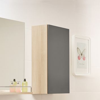 Шкаф Cersanit Smart 35 ясень, серый