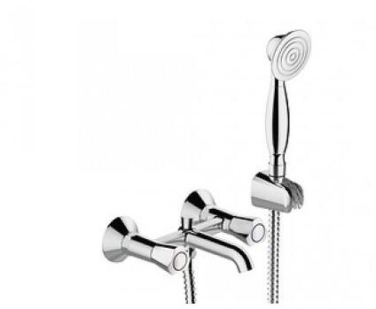 Смеситель для ванны с коротким изливом с аксессуарами Bravat Duo F6133186CP-B-RUS