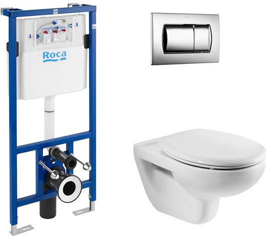 Комплект унитаза с инсталляцией Roca Mateo 893100010 с сиденьем и клавишей смыва Комплект унитаза с инсталляцией Roca Mateo 893100010 с сиденьем и клавишей смыва
