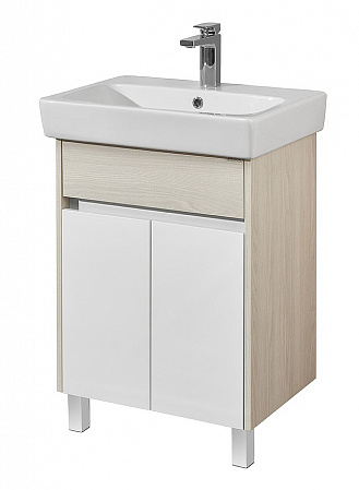 Тумба с раковиной Акватон Верди 60 H 1A2077K1VDAV0, белый/ясень фабрик