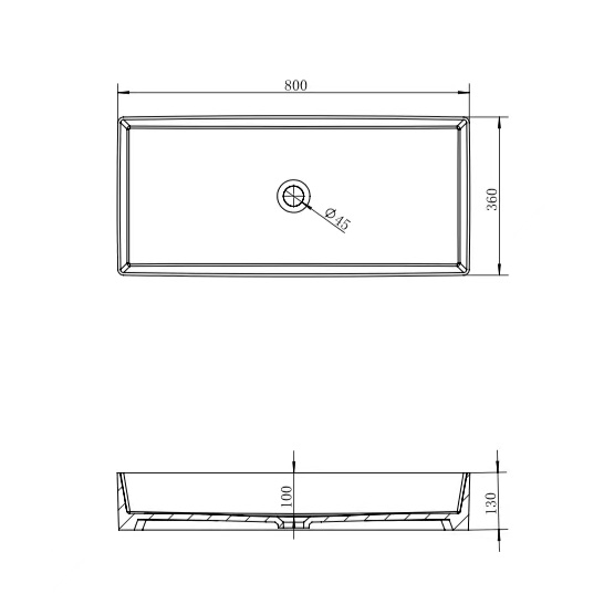 Раковина накладная ABBER Rechteck AC2219 белая