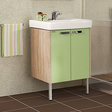 Тумба под раковину Акватон Йорк 1A170201YOAJ0 цвет Салатовый, дуб сонома