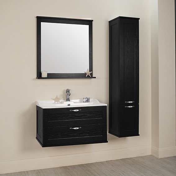 Тумба с раковиной Акватон Леон 1A1863K0LBPT0 цвет Черный