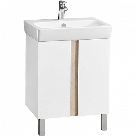 Тумба с раковиной Акватон Кантри 60 1A2574K0AHB20 белая/дуб верона