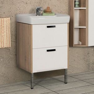 Тумба под раковину Акватон Йорк 1A170501YOAD0 цвет Белый, дуб сонома