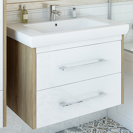 Тумба для комплекта Sanflor Ларго 2 80 вяз швейцарский, белая