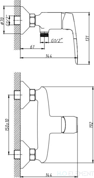 Смеситель 1 Orange Sonic M08-200cr для душа