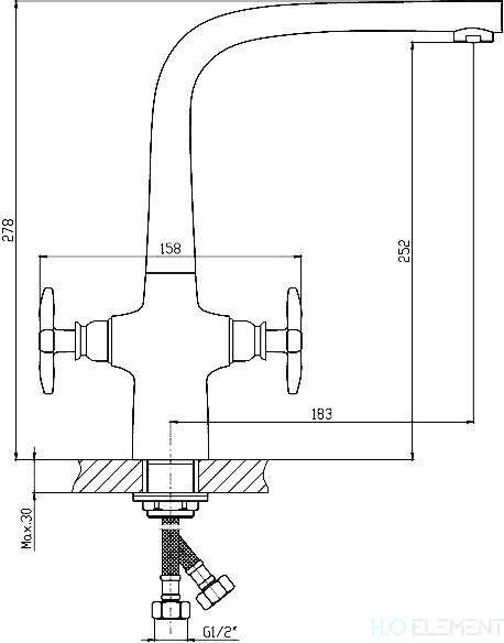 Смеситель 1 Orange Kristi M33-001cr для кухонной мойки
