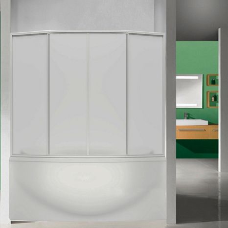 Шторка на ванну Bas Фиеста 4 ств., пластик