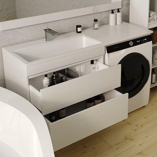 Тумба подвесная Style Line "Даллас 140", белая, PLUS (без раковины)