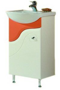 Тумба под раковину Акватон Колибри 1A065201KO47L цвет Белый, рыжий