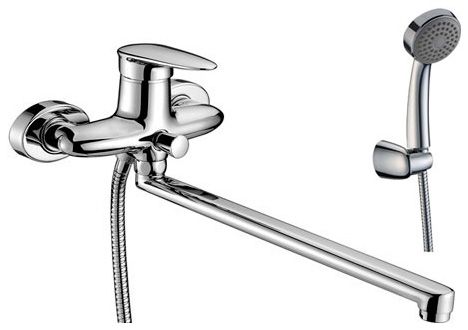 Смеситель Lemark Status LM4451C универсальный с плоским изливом 350 мм, керамич. картридж 40 мм Seda