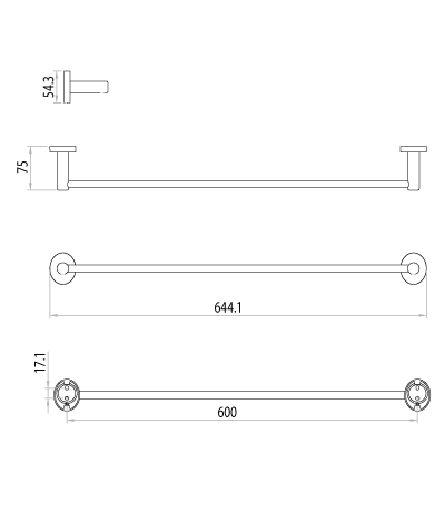 Штанга для полотенец Lemark Atlantiss (LM3238C)