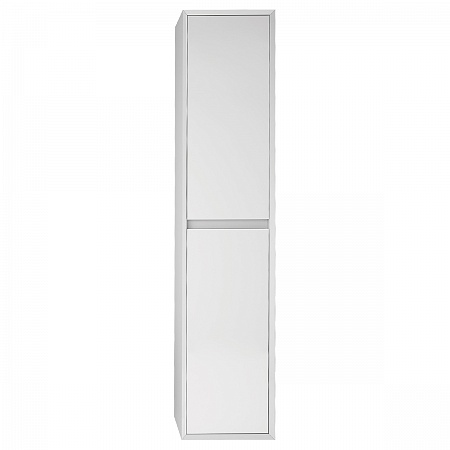 Пенал Dreja INSIGHT, 35 см, подвесной, универсальный, 2 дверцы, 4 стеклянные полки, белый глянец