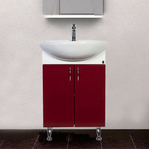 Тумба с раковиной 1 Orange Роса 50 бордовая