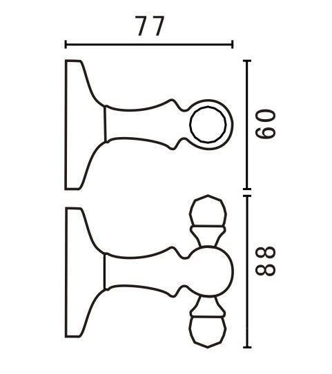 Крючок двойной ART&MAX ANTIC CRYSTAL AM-E-2686SJ-Cr, Хром