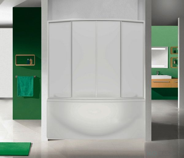 Шторка на ванну Bas Фиеста 4 ств., пластик