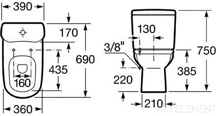 Бачок для унитаза Roca Giralda 341469000