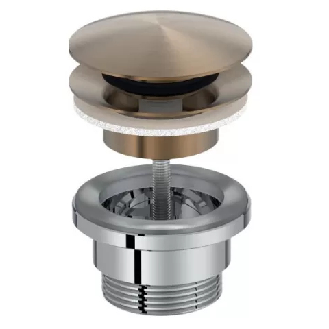 Донный клапан Jacob Delafon Noivelle Vague E30536-BCN click-clack Золото матовое Донный клапан Jacob Delafon Noivelle Vague E30536-BCN click-clack Золото матовое