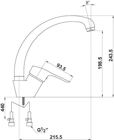 Смеситель Timo Junior 1904F для кухонной мойки