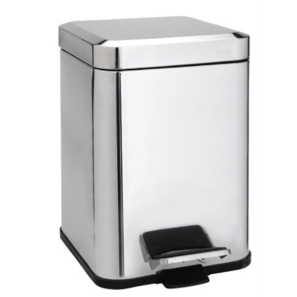 HOTEL Квадратная мусорная корзина 6L,нержавеющая сталь