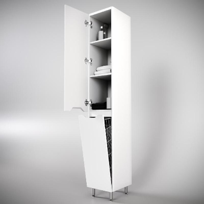 Пенал Style Line "Марелла L" с корзиной, Люкс антискрейтч белый матовый, СС-00002445