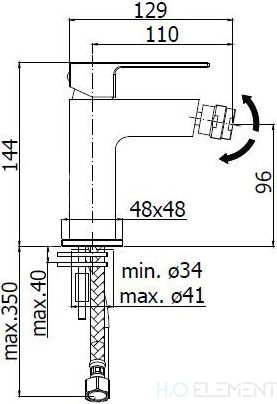 Смеситель Cezares Effect BSM1-01-W0 для биде