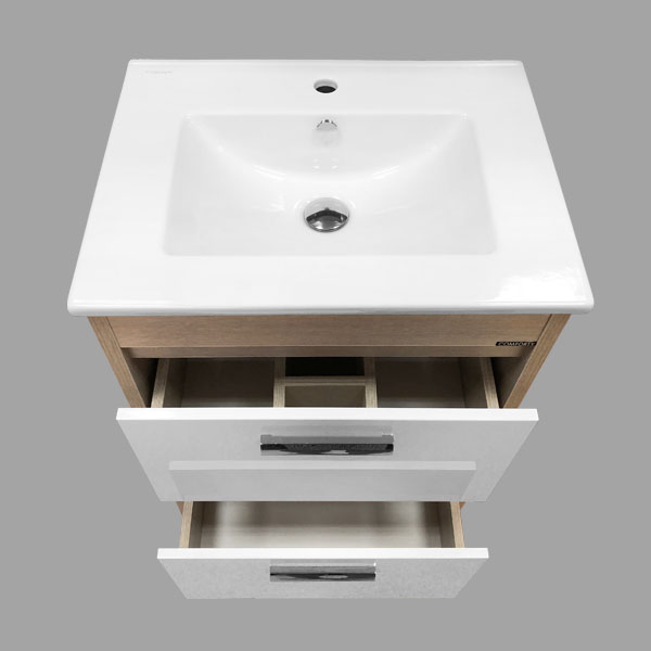 Тумба-умывальник Comforty "Тулуза-60" сосна лоредо с раковиной "Quadro 60 "