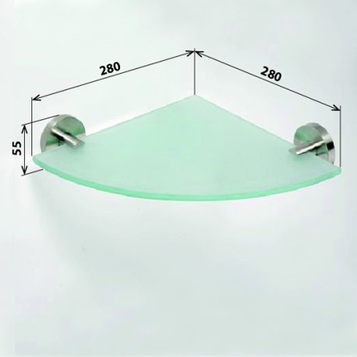 Полочка NEO стеклянная угловая 250х250мм