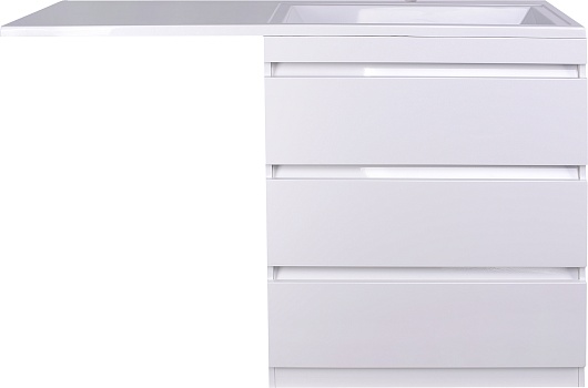 Тумба напольная Style Line, "Даллас 130", 3 ящ., Люкс белая, СС-00000558