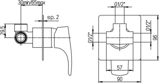 Смеситель Paini F1 F1CR690 С ВНУТРЕННЕЙ ЧАСТЬЮ, для душа