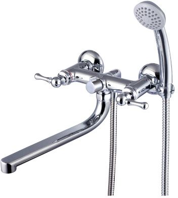 Смеситель Lemark Plus balance LM1312C универсальный с плоским изливом 250 мм, с аксессуарами, хром