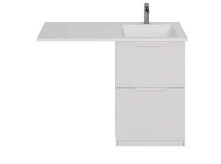 Тумба Dreja Bona 60 см., напольная, 2 ящика, белый глянец