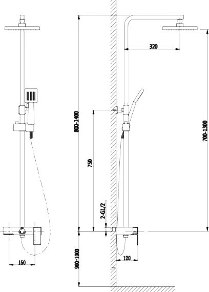 Душевая стойка Timo Selene SX-1041/00 хром
