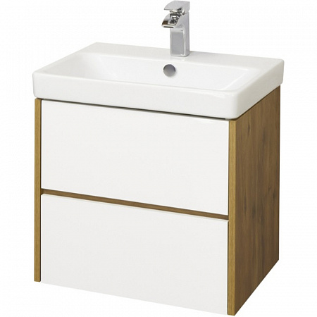 Тумба с раковиной Акватон Сканди 70 1A2518K0SDZ90 белая/дуб рустикальный