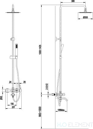 Смеситель Lemark Element LM5162S для ванны