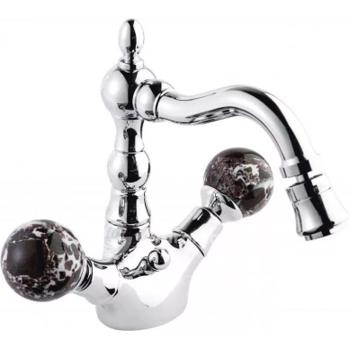 ATLANTIS-BS2-01-055 Смеситель на биде с донным клапаном, ручки мрамор 055