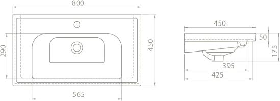 Тумба с раковиной Smile Стайл 80