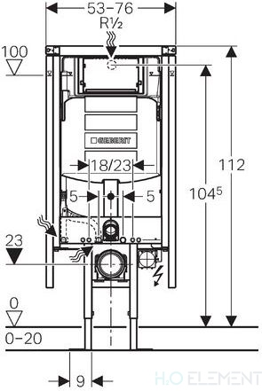 Инсталляция Geberit Duofix 111.390.00.5, для унитаза