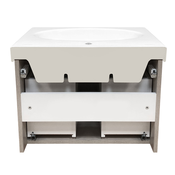 Тумба-умывальник Comforty "Ницца-60" подвесная сосна лоредо с раковиной "Eggo 60"/"Next 60"