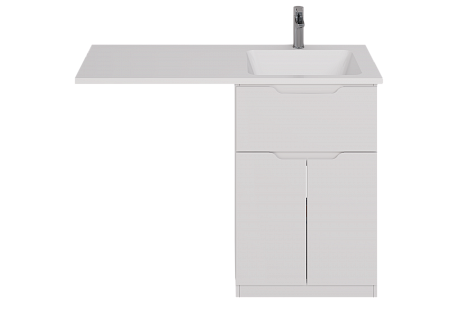 Тумба Dreja Vega 60 см., напольная, 1 ящик, 2 дверцы, белый глянец