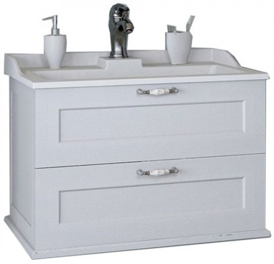 Тумба с раковиной Акватон Леон 1A1863K0LBPS0 цвет Белый
