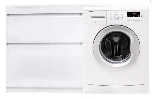 Тумба напольная Style Line, "Даллас 140", 2 ящика, Люкс белая, СС-00002273