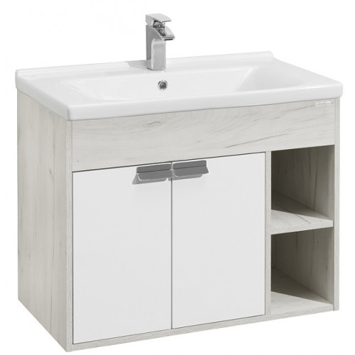 Тумба с раковиной Акватон Флай 80 1A2374K0FAX10 белый дуб крафт